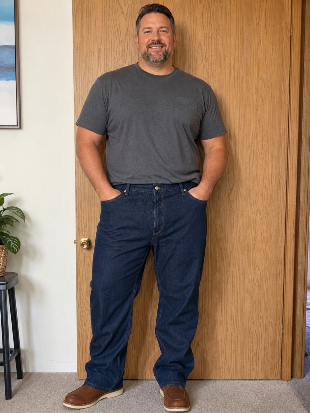Banana Republic Men's Dark Blue Straight-Leg Jeans - Classic Everyday Style